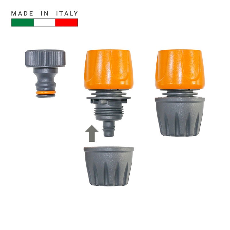 Bộ Vòi Tưới Cây Dây Xoắn 10 Mét GF7204,  thương hiệu GF- Ý, chiều dài 10m, dây xoắn co giãn, vòi tưới 2 kiểu phun