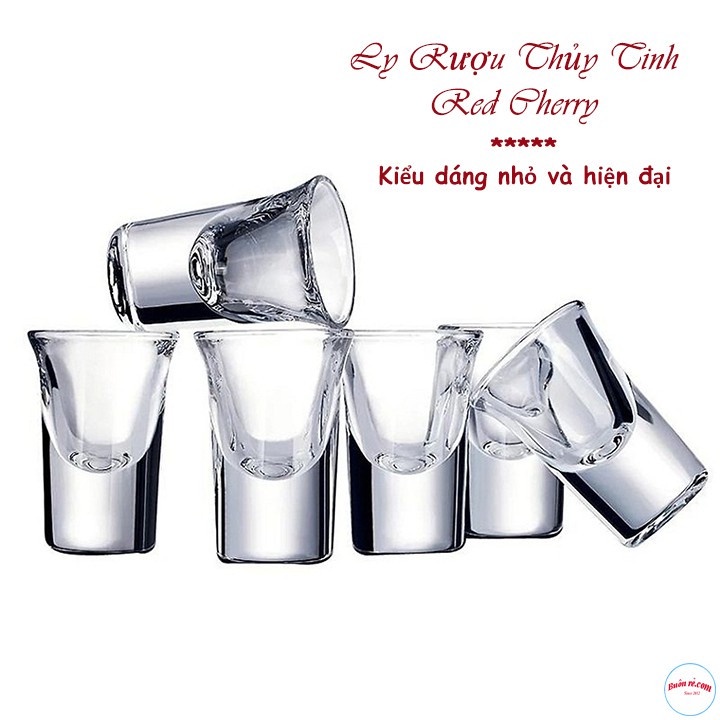 Bộ 6 Ly Rượu Thủy Tinh Đế Dày RED CHERRY Thể Tích 350ml Cao Cấp Và Hiện Đại br 00378