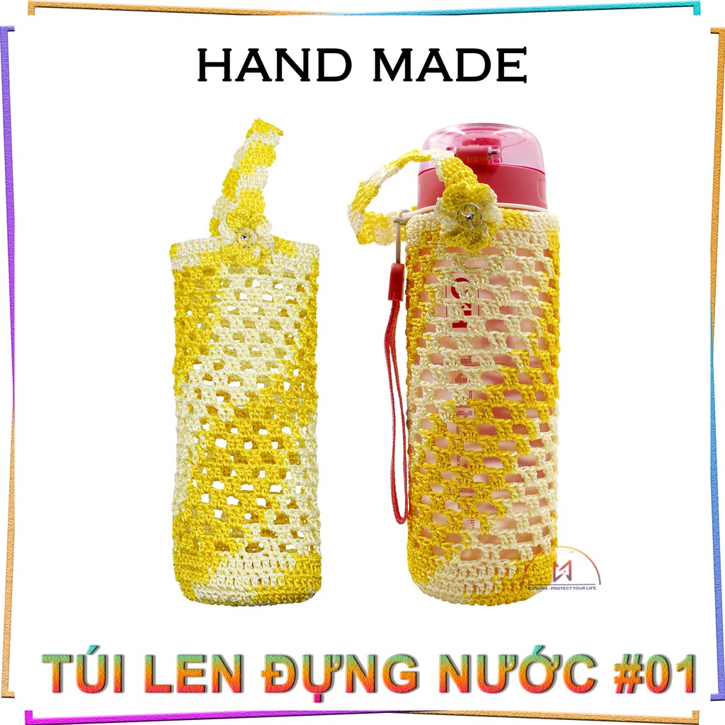 Túi Đan Len Đựng Bình Nước 1L - Màu Ngẫu Nhiên - Mẫu #01