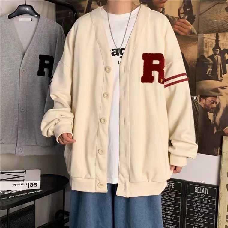 sweater thời trang bông cardigan áo len phong cách Hàn Quốc from rộng áo sweater form rộng bông áo dài tay áo sweater form rộng