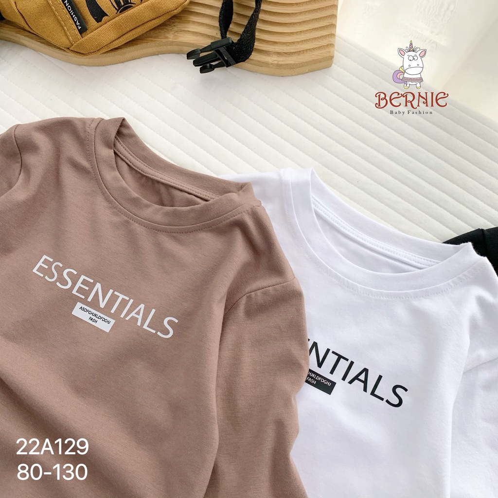 Áo thun hoạ tiết chữ unisex cho bé, áo phông cotton mềm đẹp Bẻniei