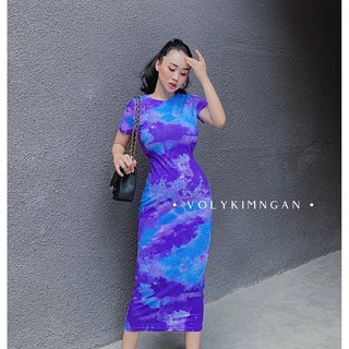 Váy body loang dáng dài cộc tay MSBT2