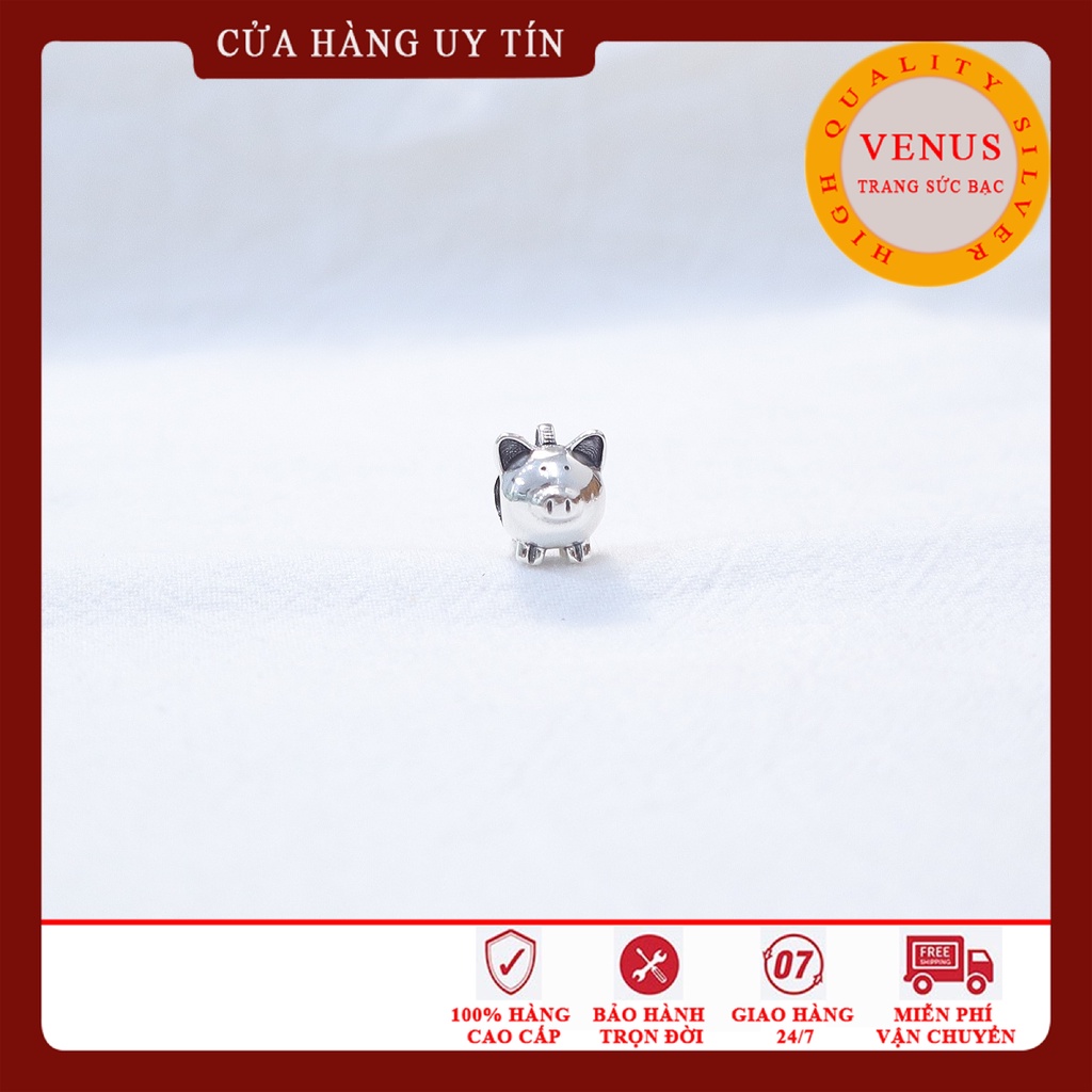 [Charm bạc 925 cao cấp] Charm bạc hình heo đất- Mã sản phẩm VENUSHD