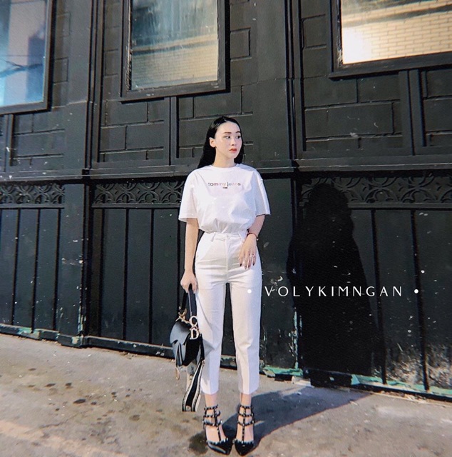 áo thun nữ,áo phông nữ phom rộng vải zip thêu chữ tô.mii nhiều màu