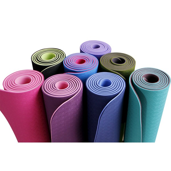 Thảm tập Yoga CHỐNG TRƯỢT 2 lớp cao su TPE Eco Friendly dày 6mm (KHÔNG TÚI)