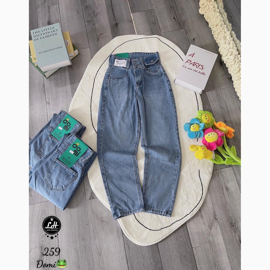 Quần bò baggy màu xanh túi nắp có tag trắng siêu cưng  Lê Huy fashion Ms 259