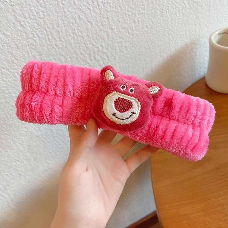 Băng Đô Cài Tóc Rửa Mặt Hình Gấu / Dâu Tây Dễ Thương Thời Trang 2022