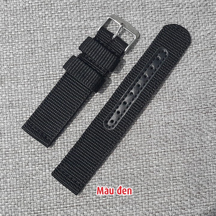 Dây đồng hồ nato, dây đồng hồ vải dù size 18mm 20mm 22mm 24mm chống thấm nước