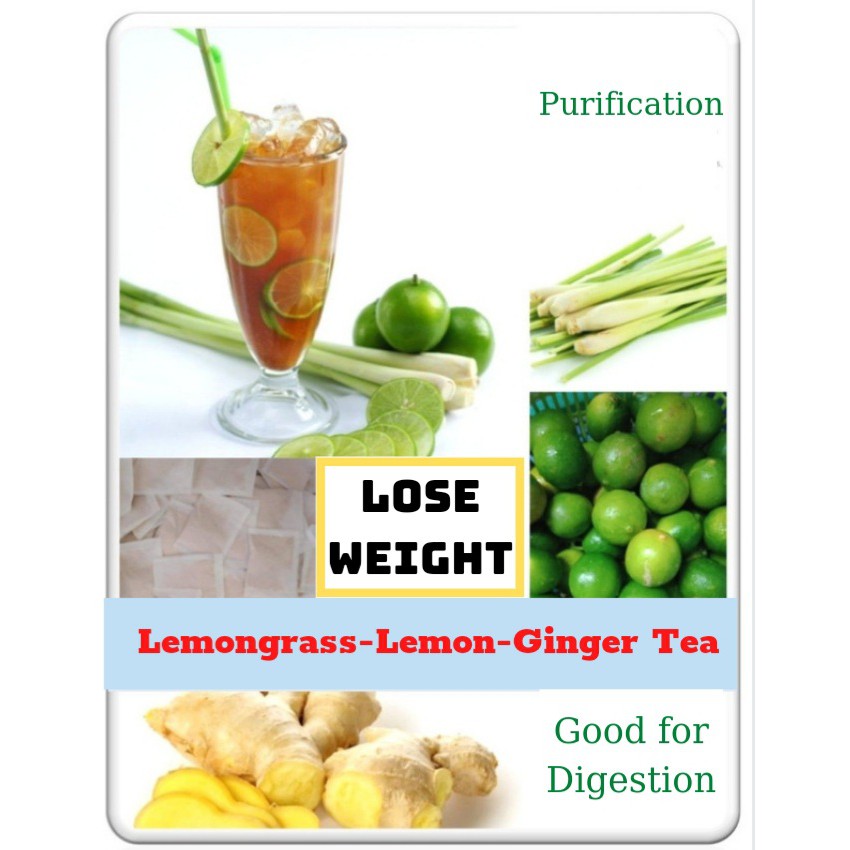 LEMONGRASS - LEMON- GINGER TEA 50 filter bags - Lose Weigh, Lose Belly  Fat  EFFECTIVELY