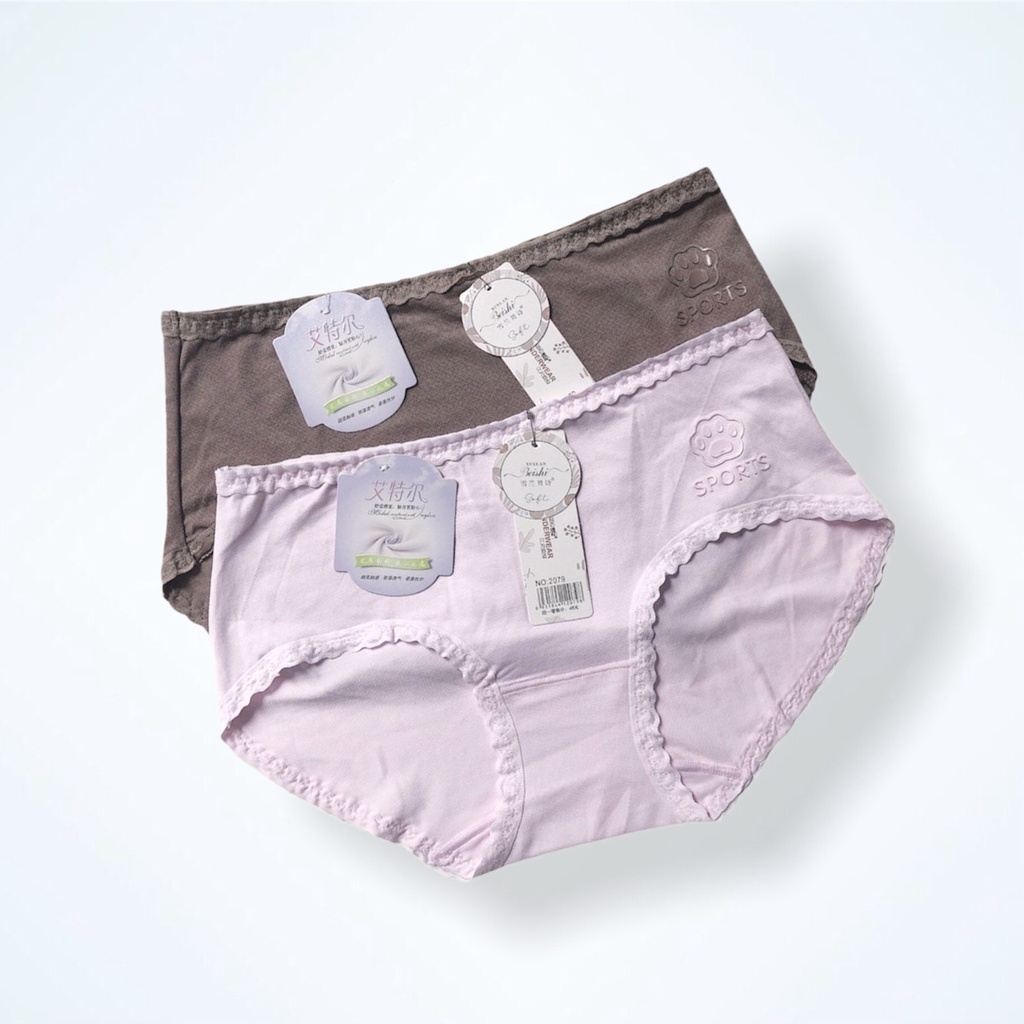 Quần Lót Nữ Thun Lạnh Cao Cấp Trơn Viền Bèo Ren Mềm Mịn PINK STORE QL2079