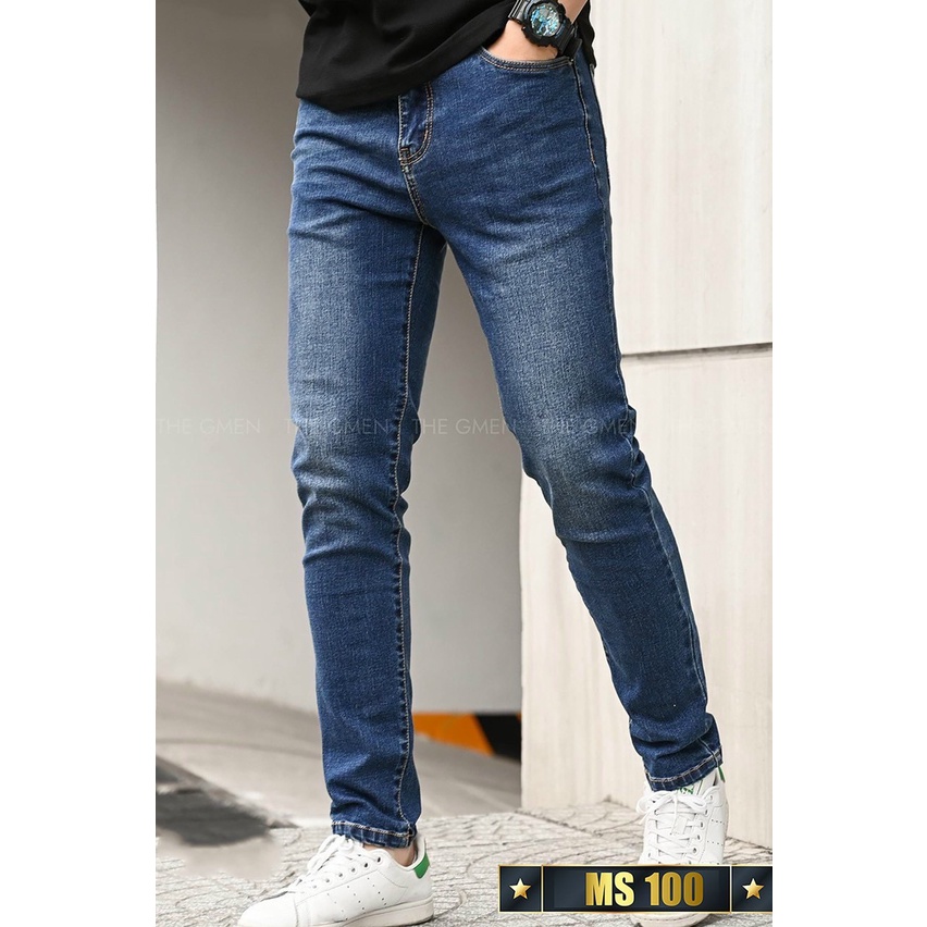 Quần jean nam xanh trơn cao cấp-chất bò co dãn 4 chiều-from chuẫn thời trang Lady-Hn Store88 o26