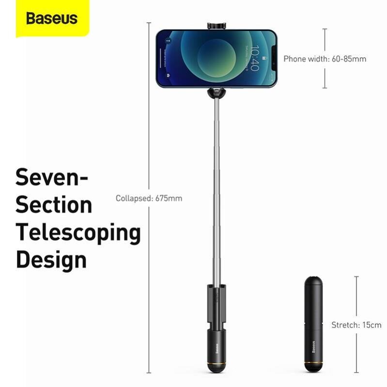 Gậy hỗ trợ chụp ảnh Baseus mini không dây Bluetooth có thể gập lại cầm tay mở rộng được cho iPhone 12 11 Pro Max Xiaomi | BigBuy360 - bigbuy360.vn