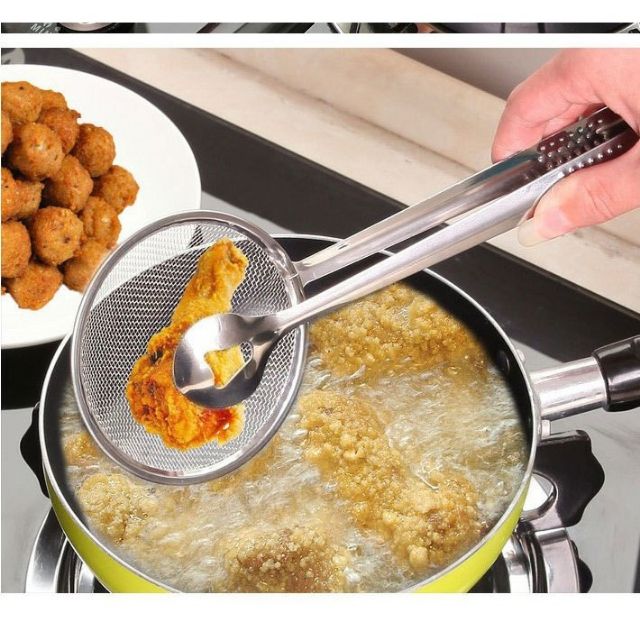 Kẹp gắp Vớt đồ chiên, rán bằng inox cao cấp