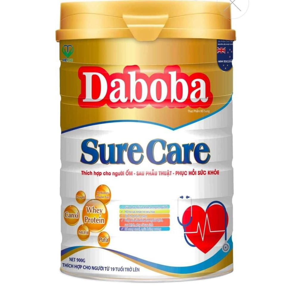 Sữa dinh dưỡng phục hồi sức khỏe  Sure Care Daboba 900g dành cho người ốm, người bệnh, cần phục hồi sức khỏe