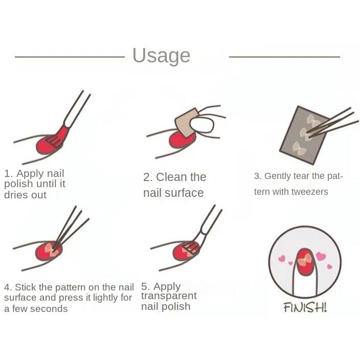 [Hàng mới về] Miếng dán trang trí móng tay họa tiết hoạt hình xinh xắn DIY