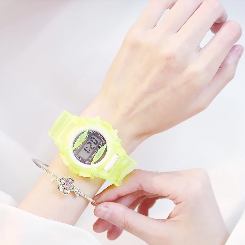 Sỉ IB-Đồng Hồ Thời Trang Trẻ Em Led Điện Tử SHOCK RESIST Chống Nước-Dây trong silicon | BigBuy360 - bigbuy360.vn