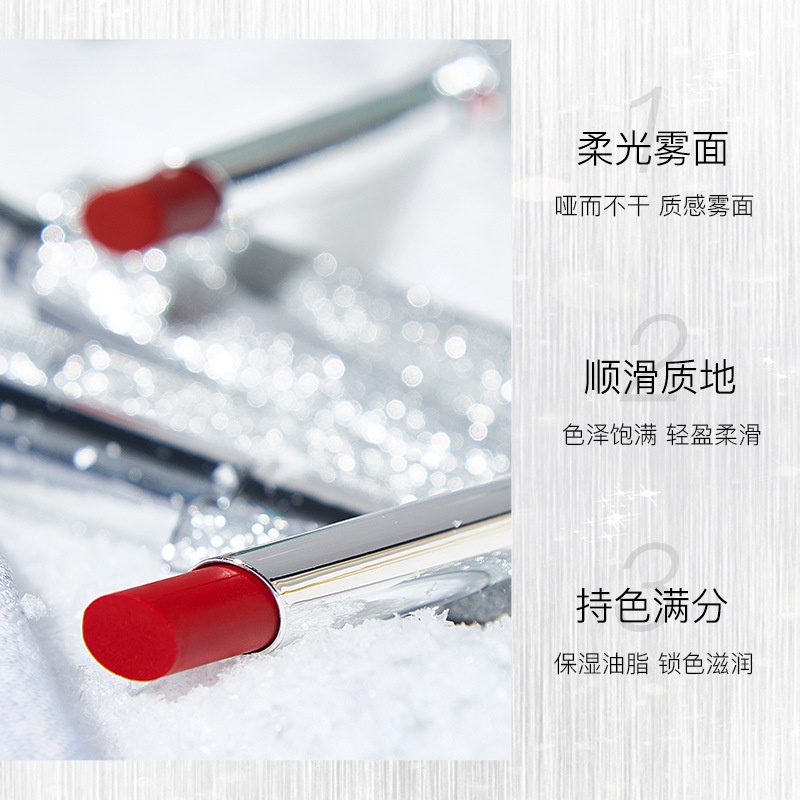 Son môi Matte Matte màu bạc Heyxi chống thấm nước và chống thấm mồ hôi Dễ lên màu Sắc đỏ sống động HS7V2 | BigBuy360 - bigbuy360.vn