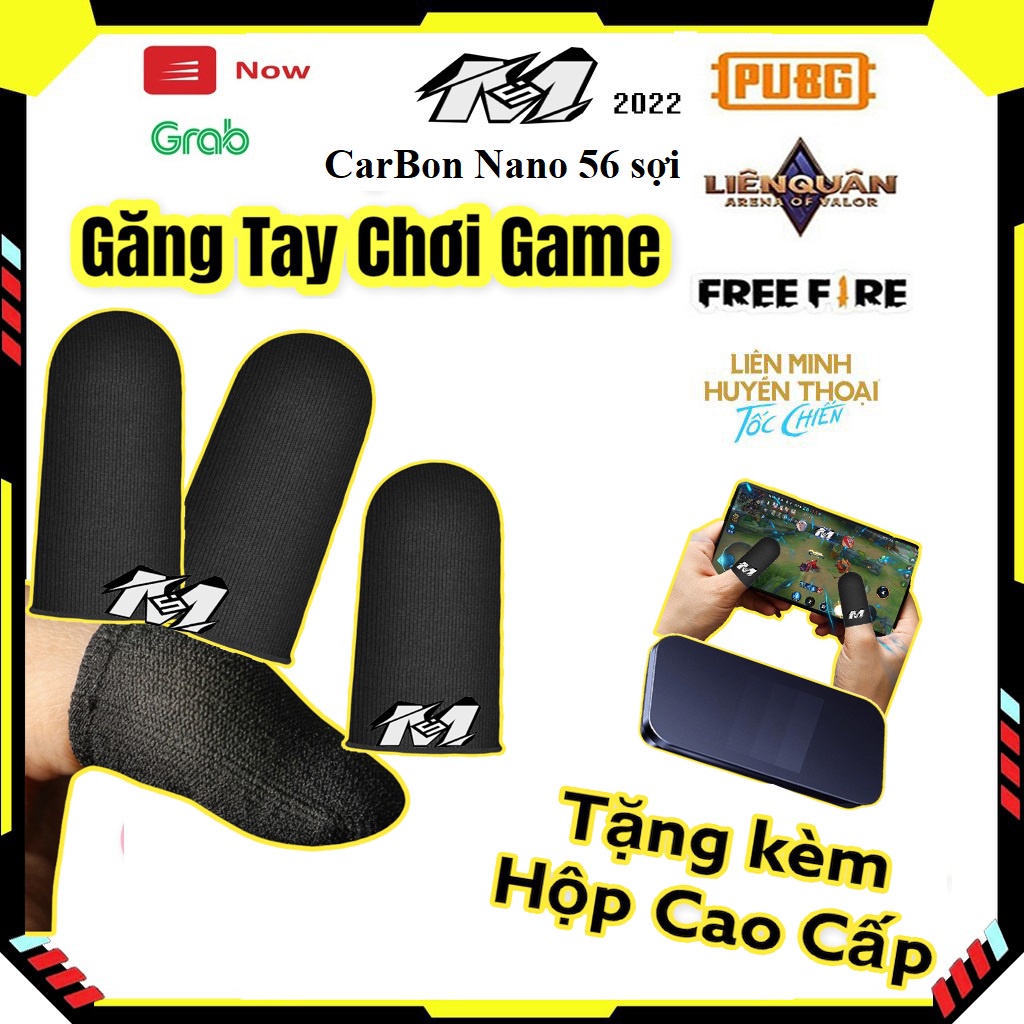 🆔Bao găng tay chơi game ff, pubg, liên quân mobile chống mồ hôi siêu nhạy sợi carbon nano 56 sợi đen co giãn chống trượt