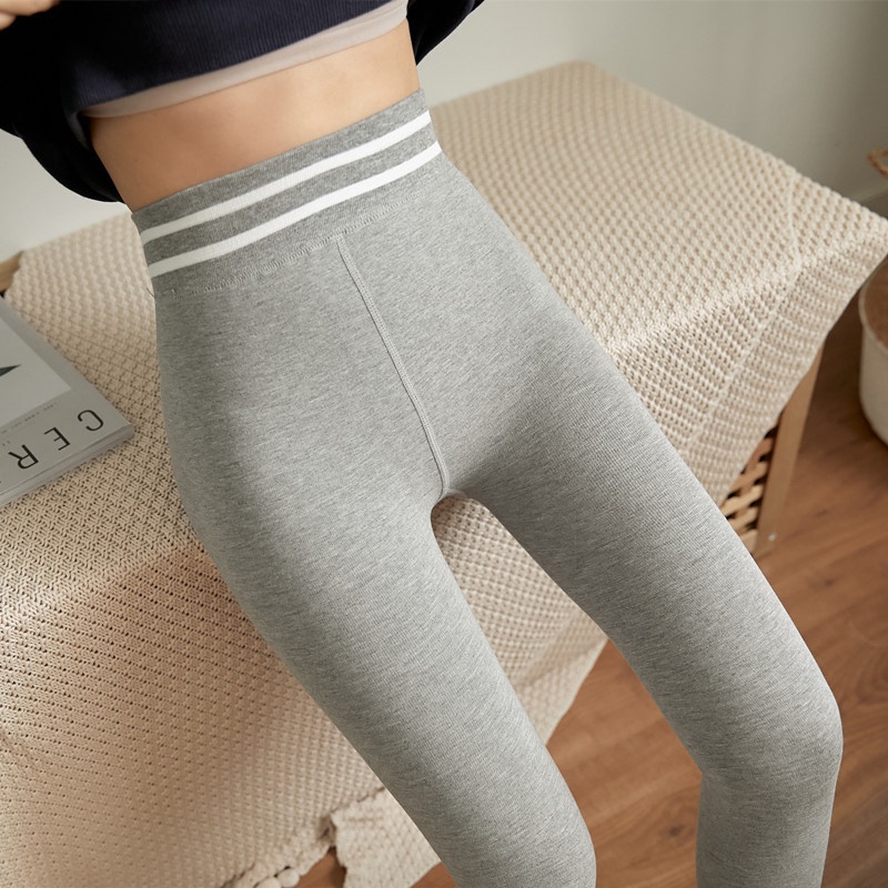 Quần legging lót lông cừu cạp cao gen bụng quần dài nữ  lót nỉ dày siêu ấm