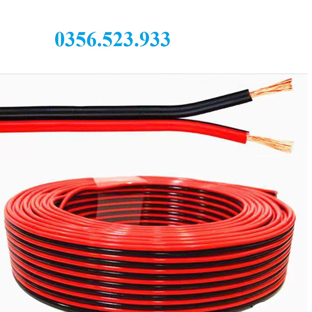 Dây điện hàn LED 2*0.3mm cuộn dài 75m. Dây điện đỏ đen chuyên dùng cho dây led thanh nhôm tủ nội thất