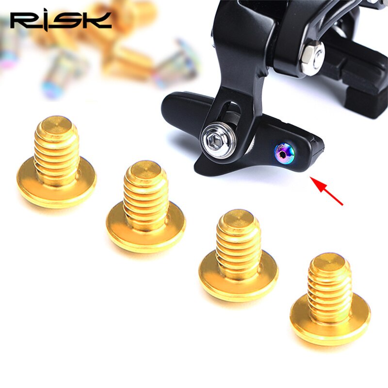Set 4 Bu Lông Cố Định Đệm Phanh Xe Đạp Bằng Titan RISK TC4