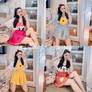 [Tuý Shop] Bộ Ngủ Nữ Hoạt Hình Gấu Pooh - Mickey - Vịt
