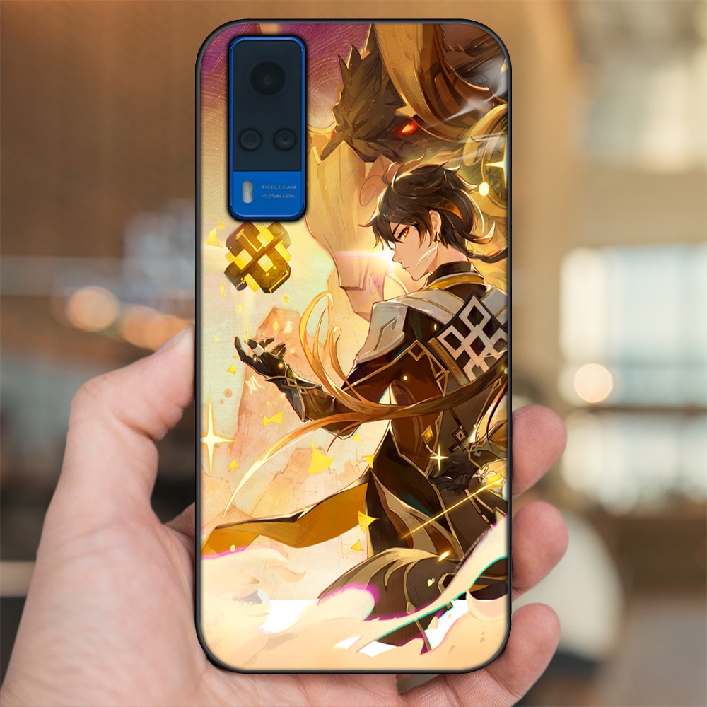 Ốp lưng Vivo Y51 2020, Y53s viền đen in hình Zhongli Genshin Impact