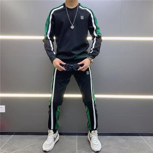 Bộ Thể Thao Nam Thu Đông Phối Màu Đen Xanh Siêu Đẹp,Hàng Xuất Khẩu Cao Cấp, Siêu Mịn Co Giãn 4 Chiều,Trẻ Trung Năng Động