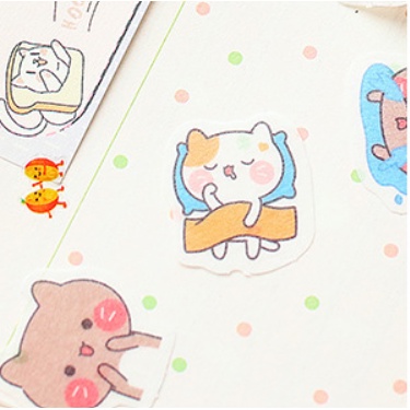 Sticker gói mẫu hình con vật dễ thương