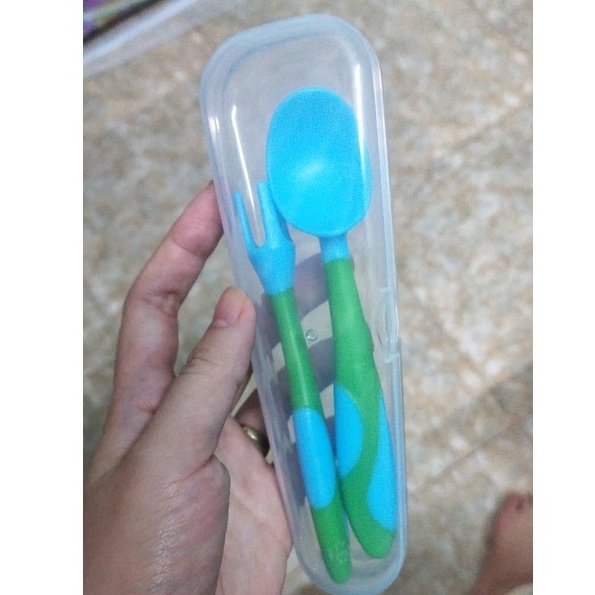 Thìa Dĩa Bẻ Cong Tập Ăn Tập Xúc Cho Bé Chất Liệu Silicon Cao Cấp
