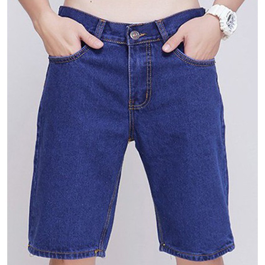 Quần short jean nam đơn giản (3 màu, ống suông) - có size Bự 28-36