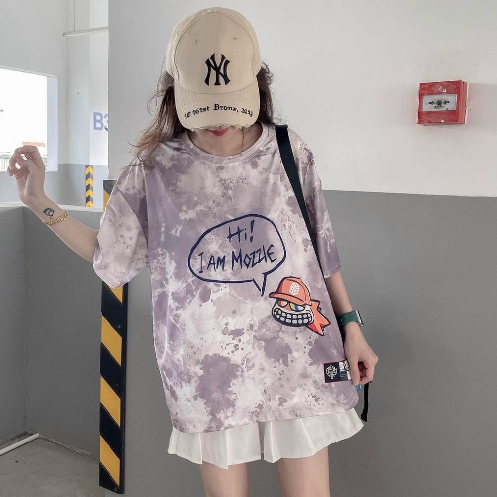 Áo Phông Loang, Áo Thun Loang Nam Nữ Tay Lỡ Form Rộng Cao Cấp Unisex - Hàng Hot Trend Loại 1 - Thiết Kế Hoạt Hình