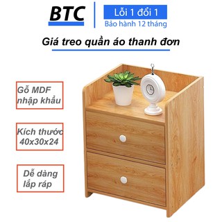 Tủ tab gỗ đầu giường 2 tầng ngăn kéo l Tab đầu giường bằng gỗ MDF cao cấp, chống mối mọt, thẩm mỹ cao BTC.8686