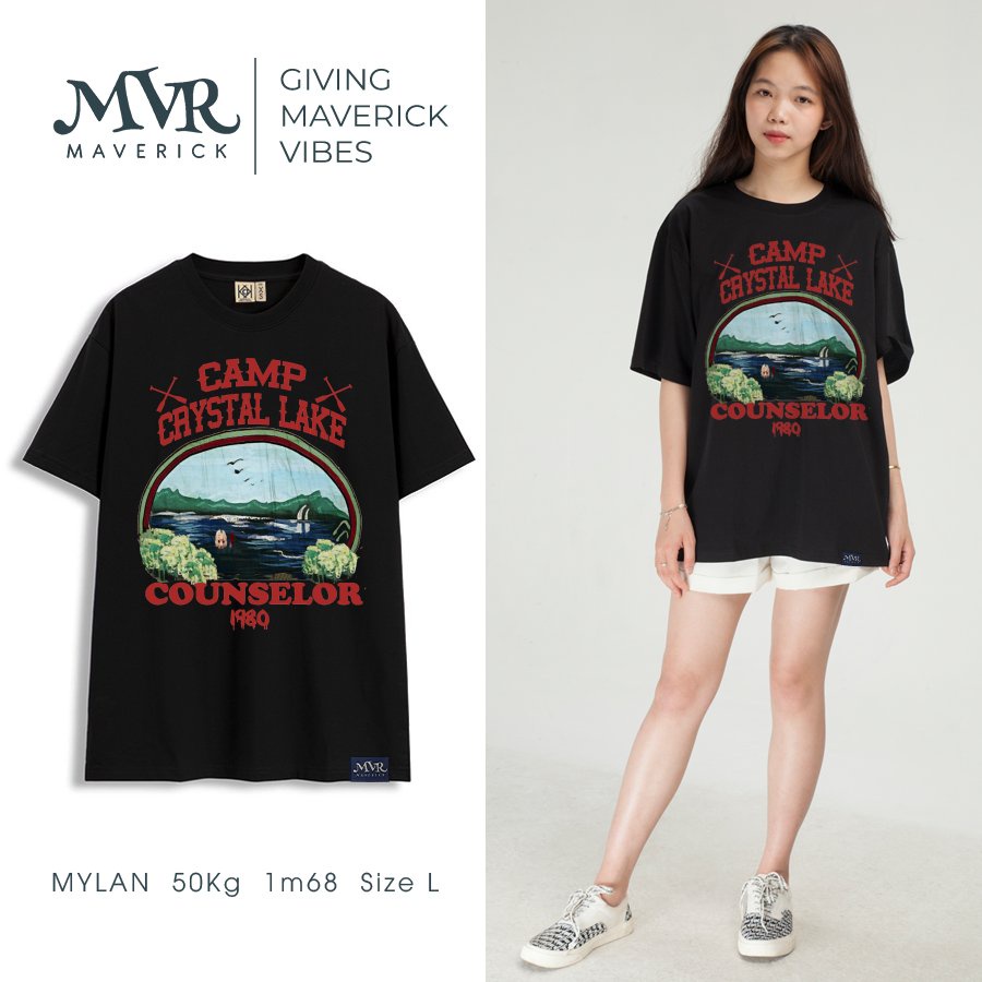 Áo thun unisex nam nữ form rộng Cotton thoáng mát cắm trại ven hồ phong cách mỹ 1980 MVR KK3862