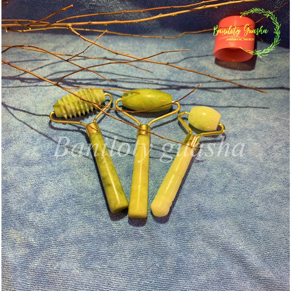 Thanh lăn 1 đầu đá massage Baniloty guasha- matxa giảm nhăn da mặt, cổ, mắt