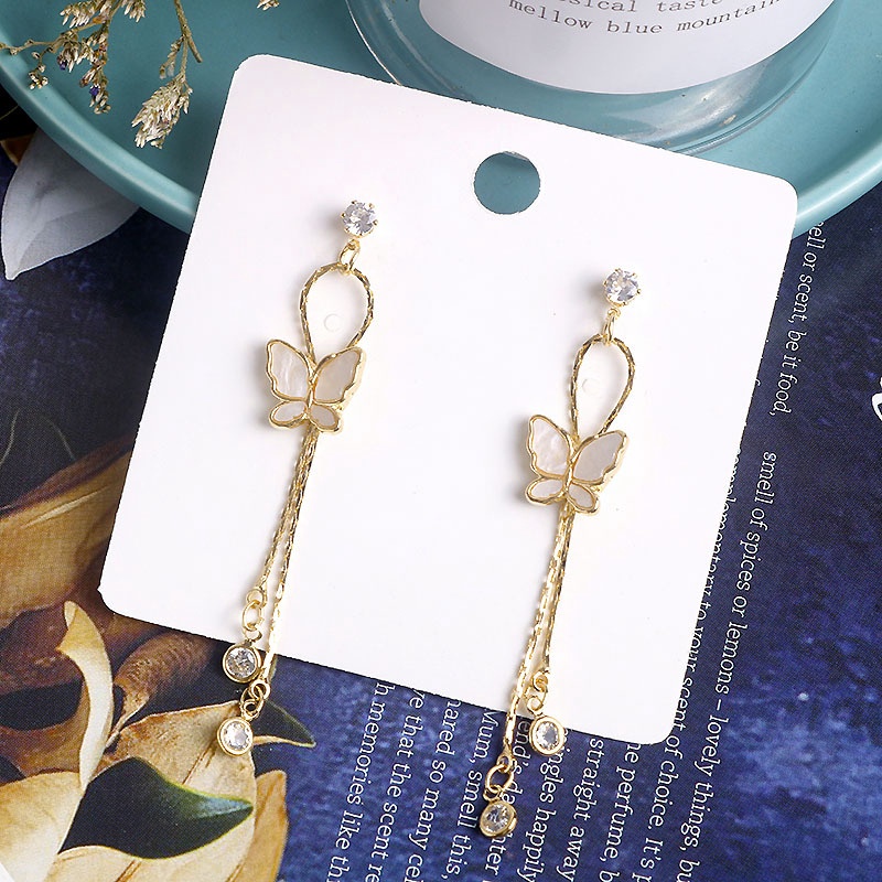 Đôi khuyên tai mạ bạc 925 dễ thương hình bướm xinh xắn