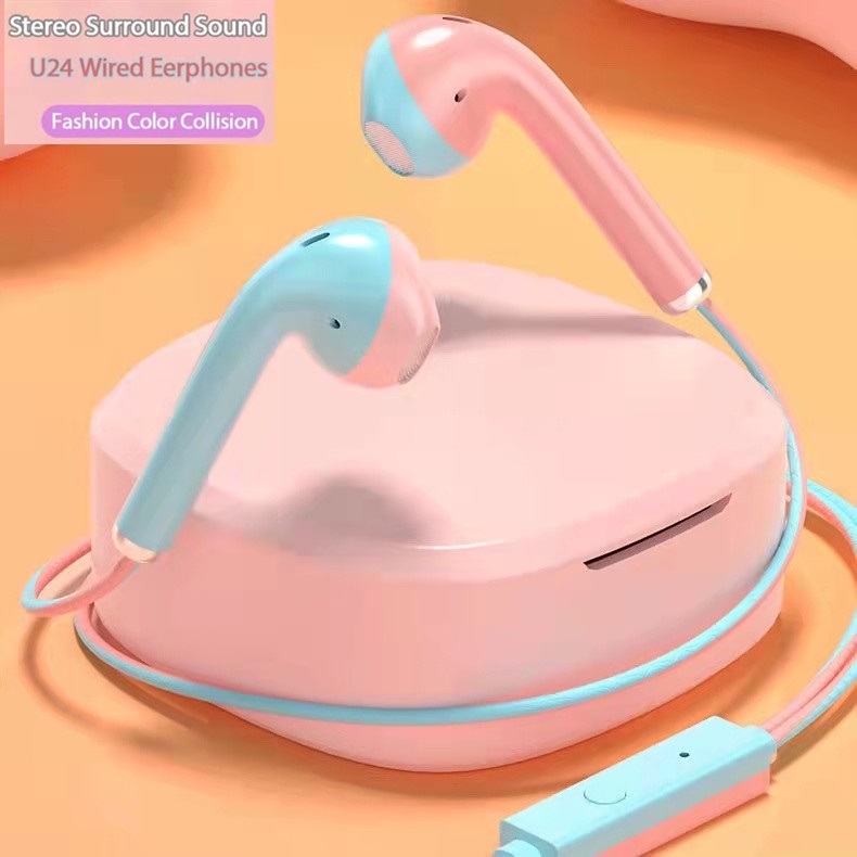 U24 Có Dây Loại Bỏ Tiếng Ồn Tai Nghe-Tai Nghe Chụp Tai Có Micro Điều Khiển Âm Lượng Tai Nghe Loại Bỏ Tiếng Ồn Cho Điện Thoại Android