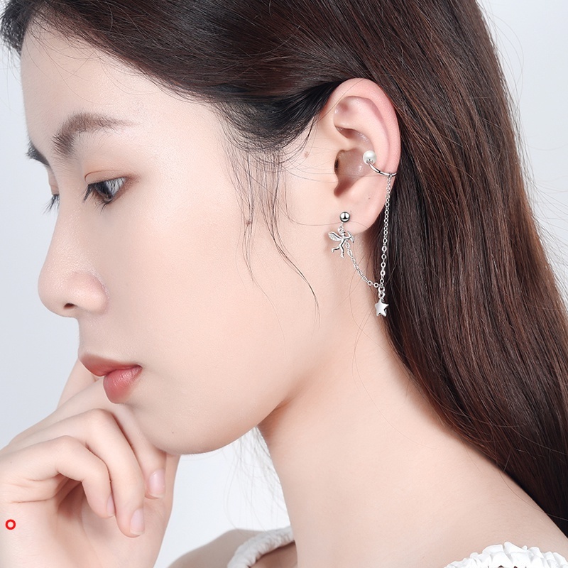 Bông tai dạng kẹp dây tua rua cho nữ