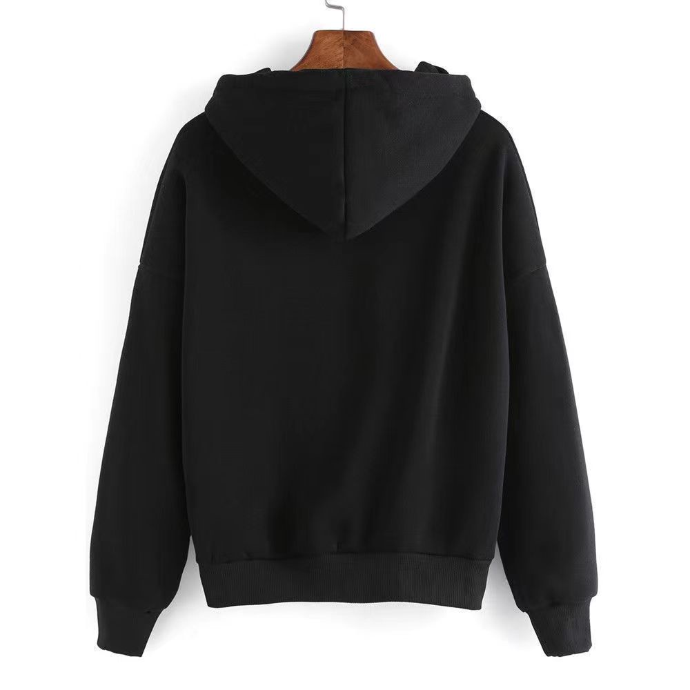 Áo Hoodie Dáng Rộng Lót Lông Cừu Thời Trang Trẻ Trung Cho Nữ