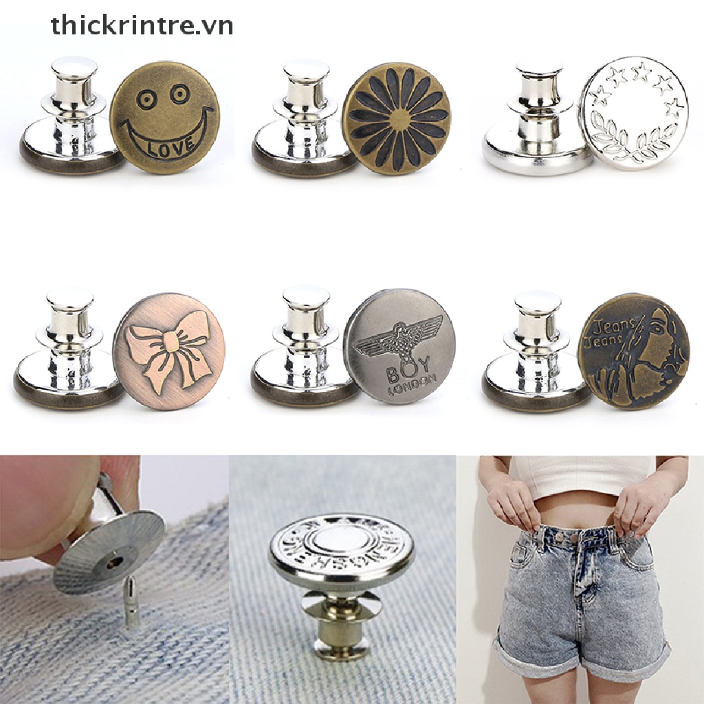 [Mới] Nút Bấm Điều Chỉnh Quần Jean Giảm Eo Không Cần Đóng Đinh