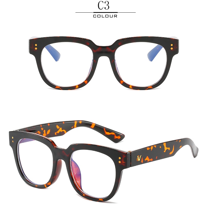 Mắt kính gọng vuông trong suốt chống tia bức xạ thời trang Hàn Quốc cho nam và nữ