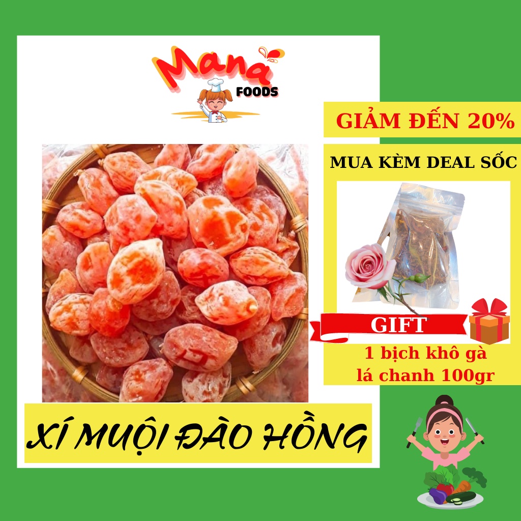 450g Xí Muội Ô Mai Hồng Đào Chua Ngọt, Ô Mai Trái Cây Sấy Dẻo Ăn Vặt Đặc Sản Đà Nẵng MANA FOODS