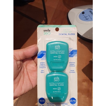 Bộ 2 hộp chỉ nha khoa Smile 360 Extra Comfort Dental Floss Mint 40m x 2 (Mỹ)