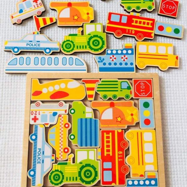 Bảng ghép hình Logic Montessori phát triển Mắt & Trí Tuệ mẫu: động vật, giao thông, rau củ quả, thực phẩm,sinh vật biển
