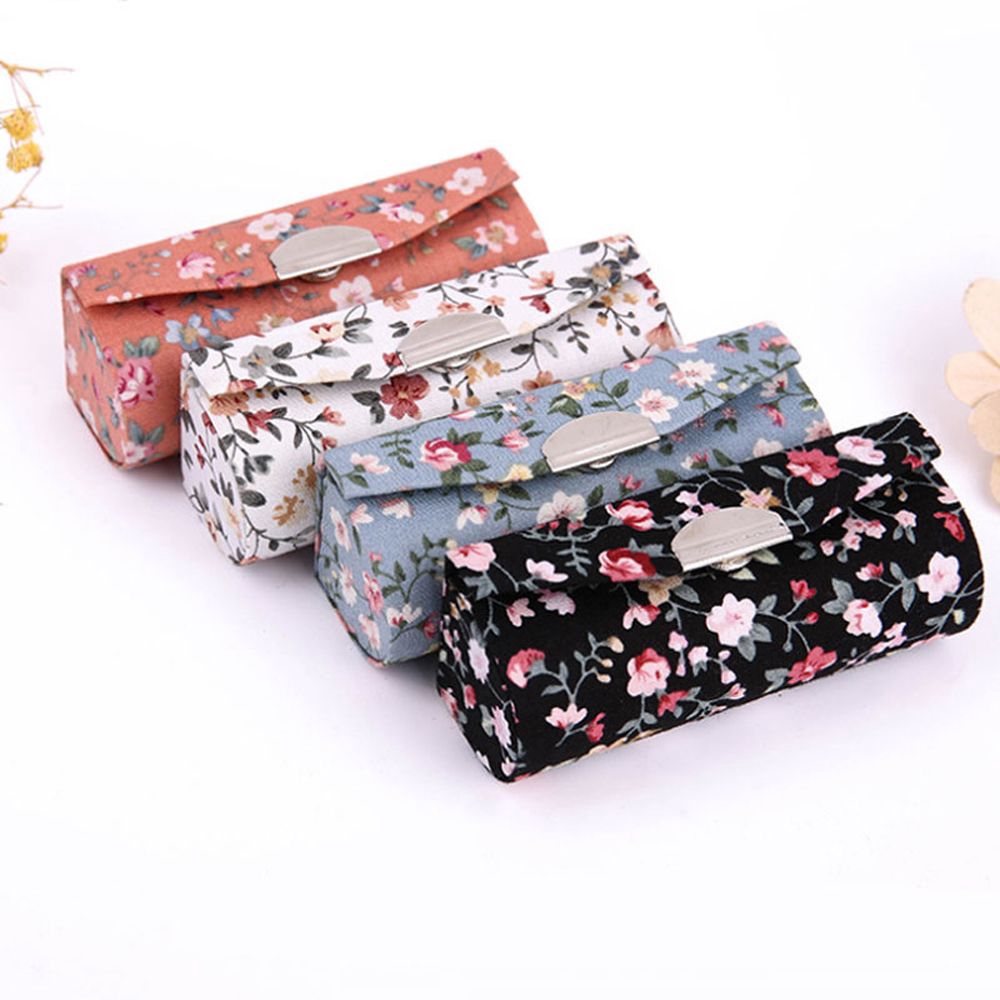 Hộp Đựng Son Môi In Hoa Tích Hợp Gương Trang Điểm Tiện Lợi Cao Cấp