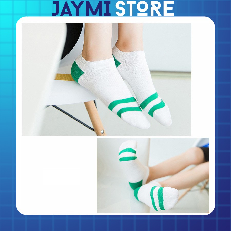 [QUẢNG CHÂU] Tất Vớ Cotton cổ ngắn sọc phong cách Hàn Quốc, hàng taobao có sẵn