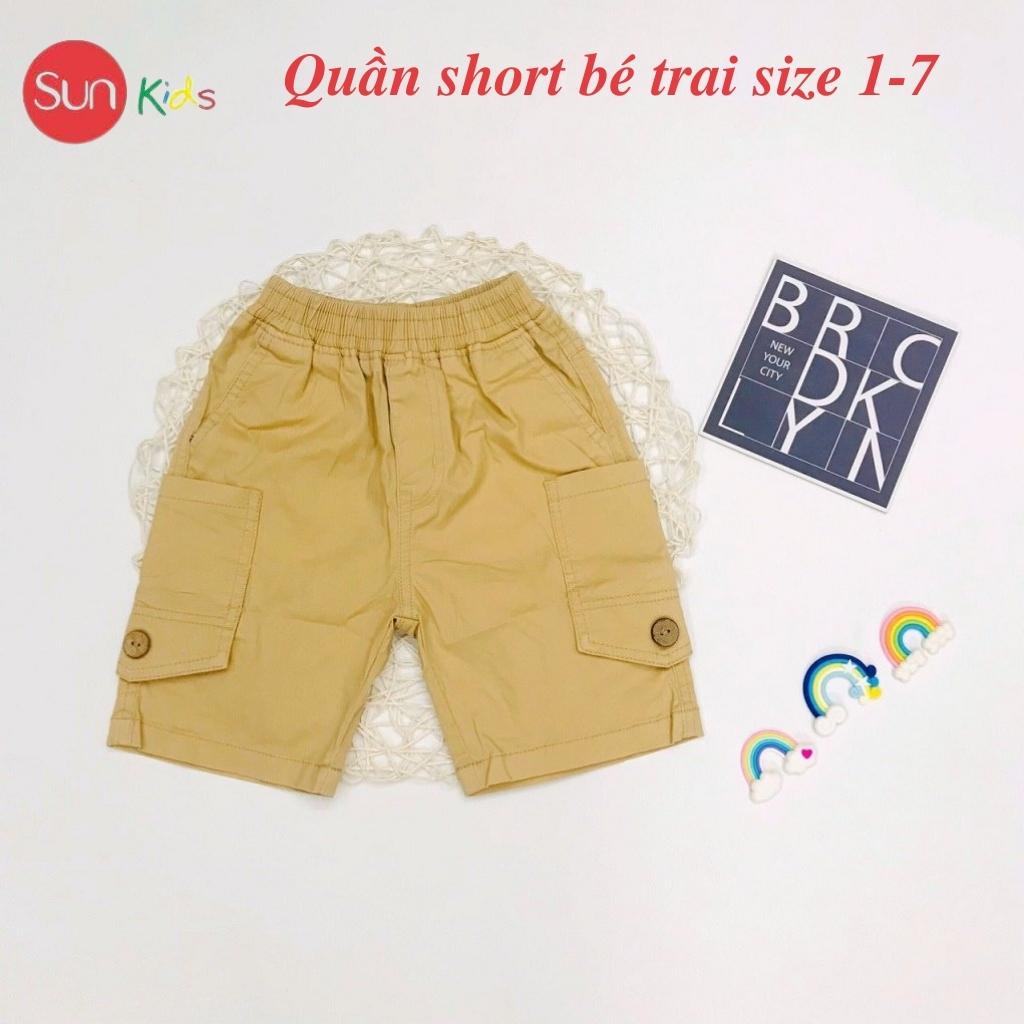 Quần short bé trai, quần sooc cho bé chất kaki mềm mát, màu tươi sáng, size 2-7 - SUNKIDS