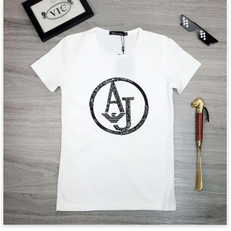 🍀 (Sỉ = Lẻ) ÁO THUN, ÁO CỘC TAY NAM KHÔNG CỔ IN CHỮ A.J CỰC ĐẸP * ↺ ¹ . - Az1 ❀ ❀ *