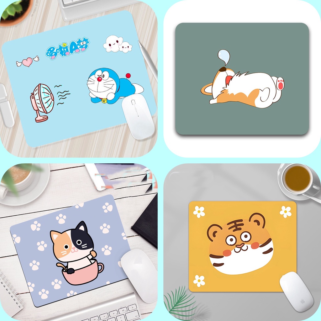 Miếng lót chuột siêu Mouse Pad Doremon corgi mèo 26 x 21 cm Animal Mẫu Mới Update Sỉ và Lẻ