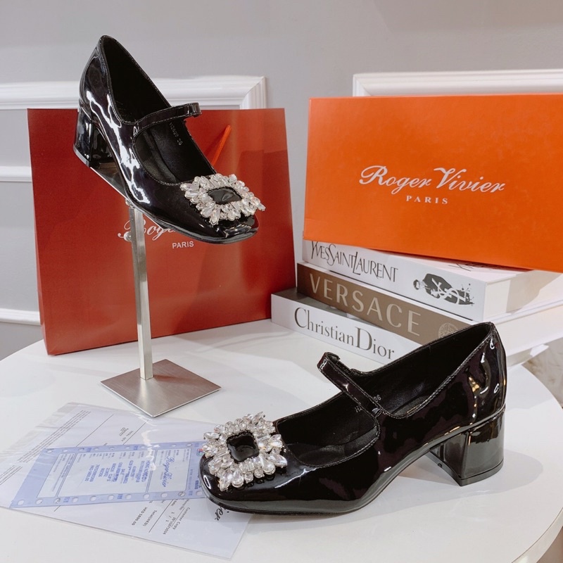 giày búp bê đá đế vuông 5cm